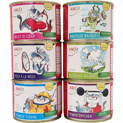 Katze Nassfutter Schnupperpaket Katzen 200g 1 Paket mit verschiedenen Sorten / Testpackungen -4- Anifit