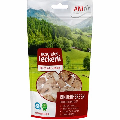 Hund Katze Hundefutter Snacks Rinderherzen 35g 1 Stück -1- Anifit